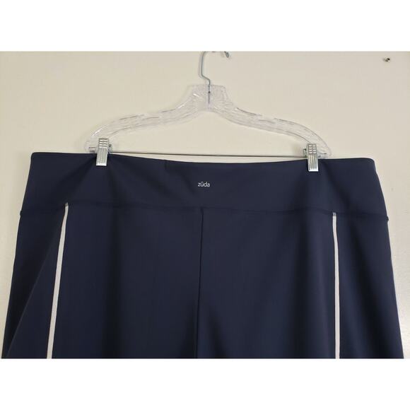 (J5) zuda Stretch Leggings Womens Plus Size 4X With Reflective Coverstitch Navy - Picture 4 of 8
